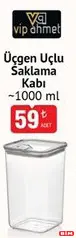 VİP AHMET ÜÇGEN UÇLU SAKLAMA KABI 1000 ML